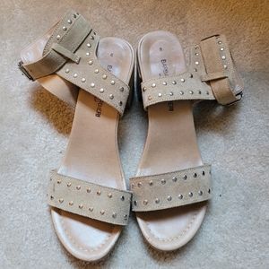 Tan suede sandals